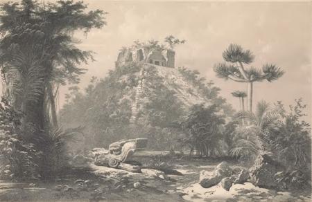 "Teocallis, at Chichen-Itza", by Catherwood