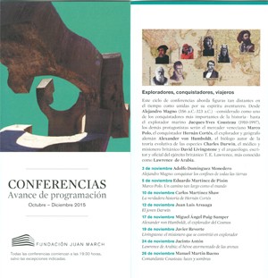 Ciclo de conferencias "Exploradores, conquistadores, viajeros"