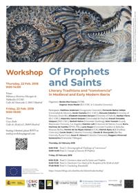International Workshop: "Of Prophets and Saints: Literary Traditions and "convivencia" in Medieval and Early Modern Iberia"