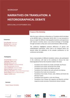 Workshop Narratives on Translation: A Historiographical Debate