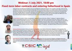 Webinar: "Fixed-term labor contracts and entering fatherhood in Spain"