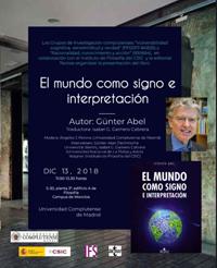 Presentación del libro "El mundo como signo e interpretación", de Günter Abel