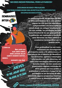 Seminario Inter: " Discursos de odio y privilegios: contribuciones desde una investigación participativa"