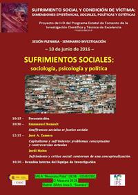 Seminario Sufrimientos sociales: sociología, psicología y política