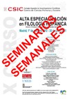 Seminarios - Curso de Alta Especialización en Filología Hispánica