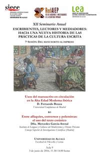 XII Seminario Anual: "Escribientes, lectores y mediadores: hacia una nueva historia de las prácticas de la cultura escrita"