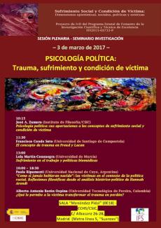 Seminario de Investigación: "Psicología política: Trauma, sufrimiento y condición de víctima"