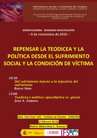 Sesión plenaria-Seminario SUFRIVIC: "Repensar la Teodicea y la política desde el sufrimiento social y la condición de víctima"