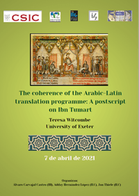 Seminario "The coherence of the Arabic-Latin translation programme: A postscript on Ibn Tumart"