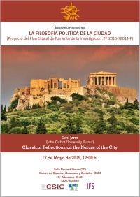 Seminario permanente «La filosofía política de la ciudad»: "Classical Reflections on the Nature of the City"