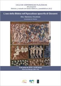 Ciclo de Conferencias Filológicas: "L’uso della Bibbia nell’Apocalisse apocrifa di Giovanni"