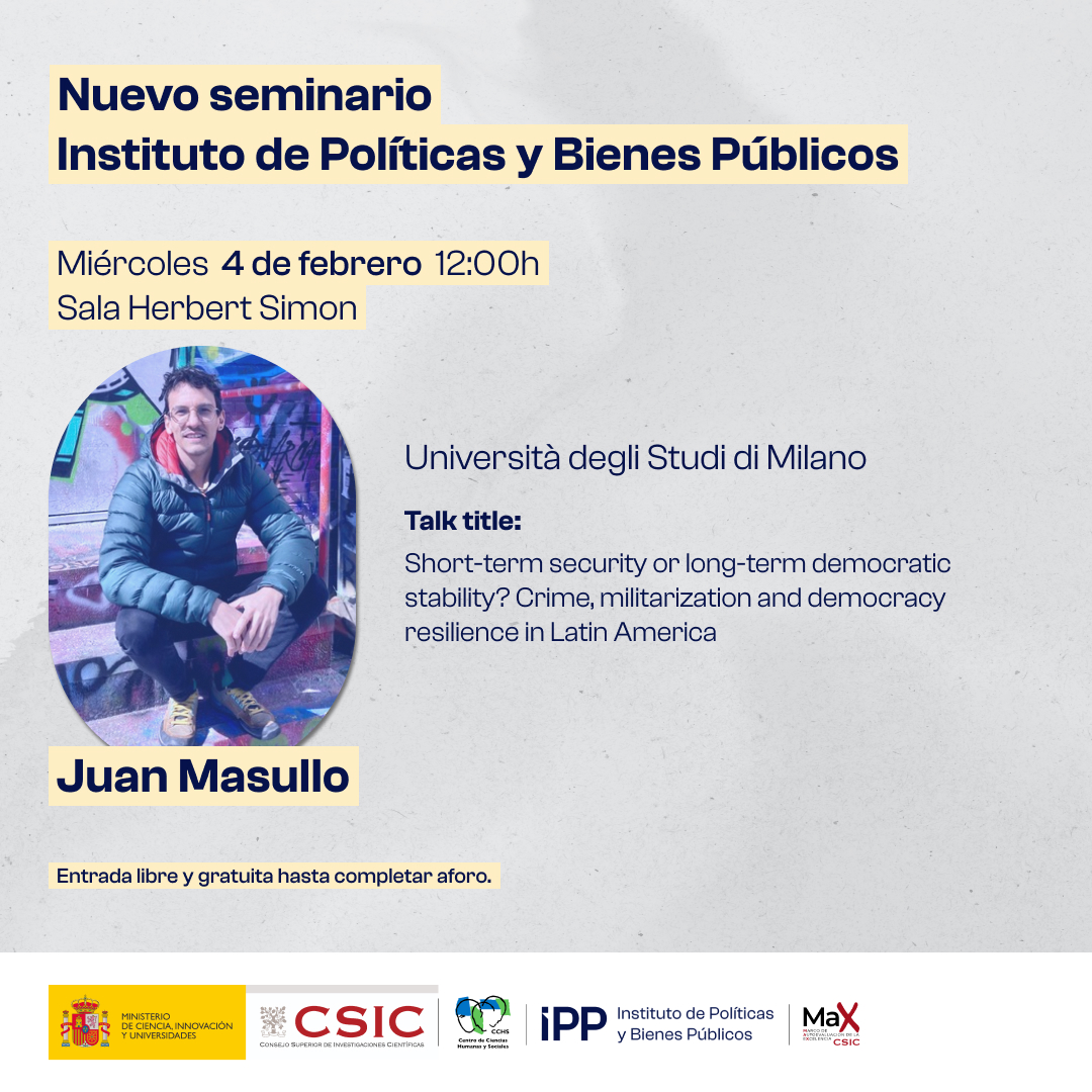 Seminario de Juan Masullo en el Instituto de Políticas y Bienes Públicos del CSIC