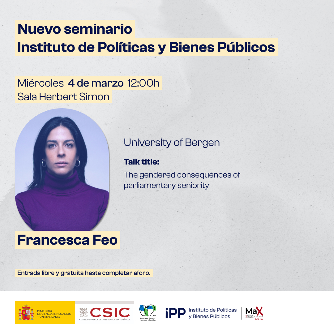 Seminario de Francesca Feo en el Instituto de Políticas y Bienes Públicos del CSIC