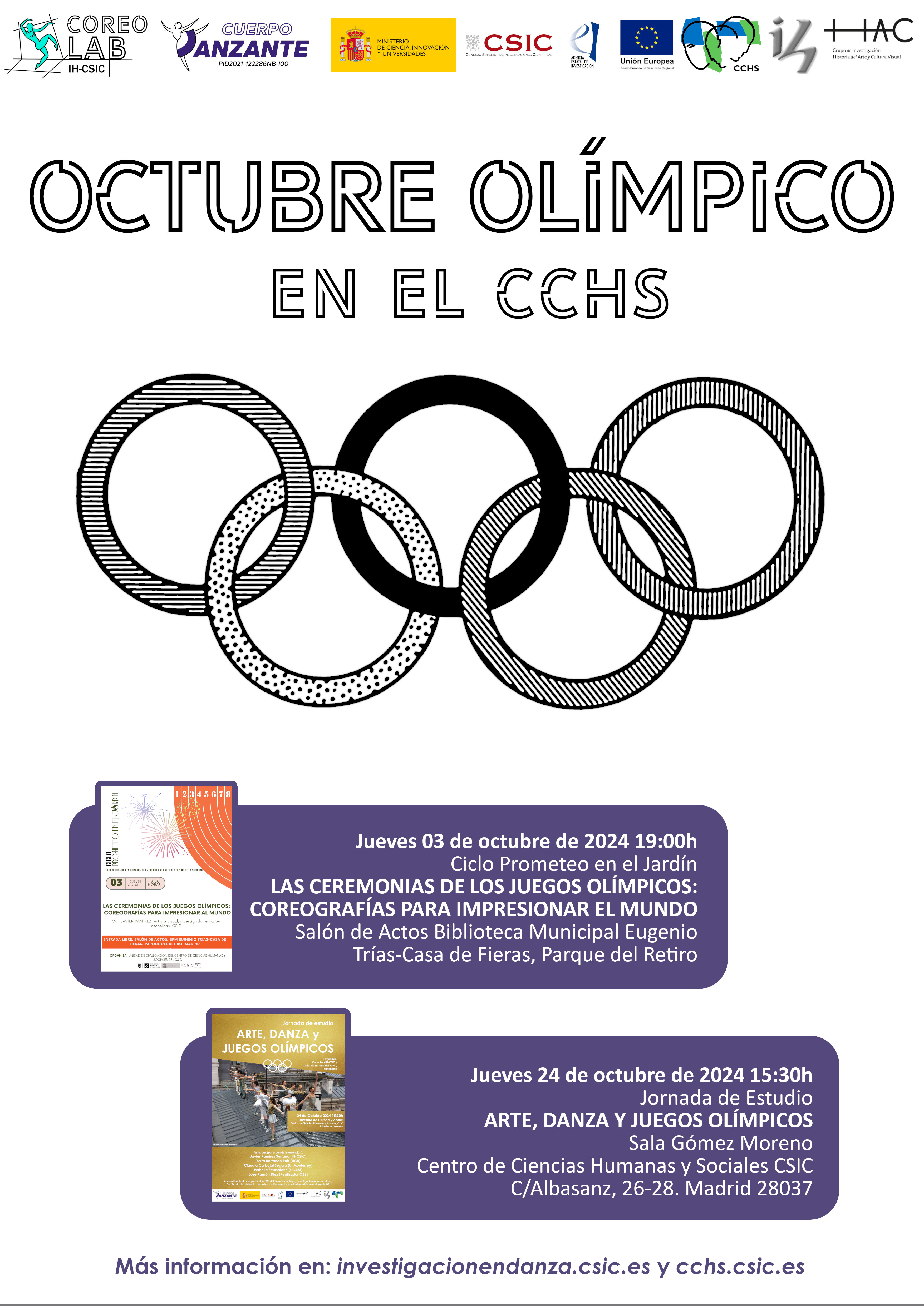 El CCHS organiza dos eventos sobre Olimpismo y Humanidades con motivo de los Juegos Olímpicos de 2024