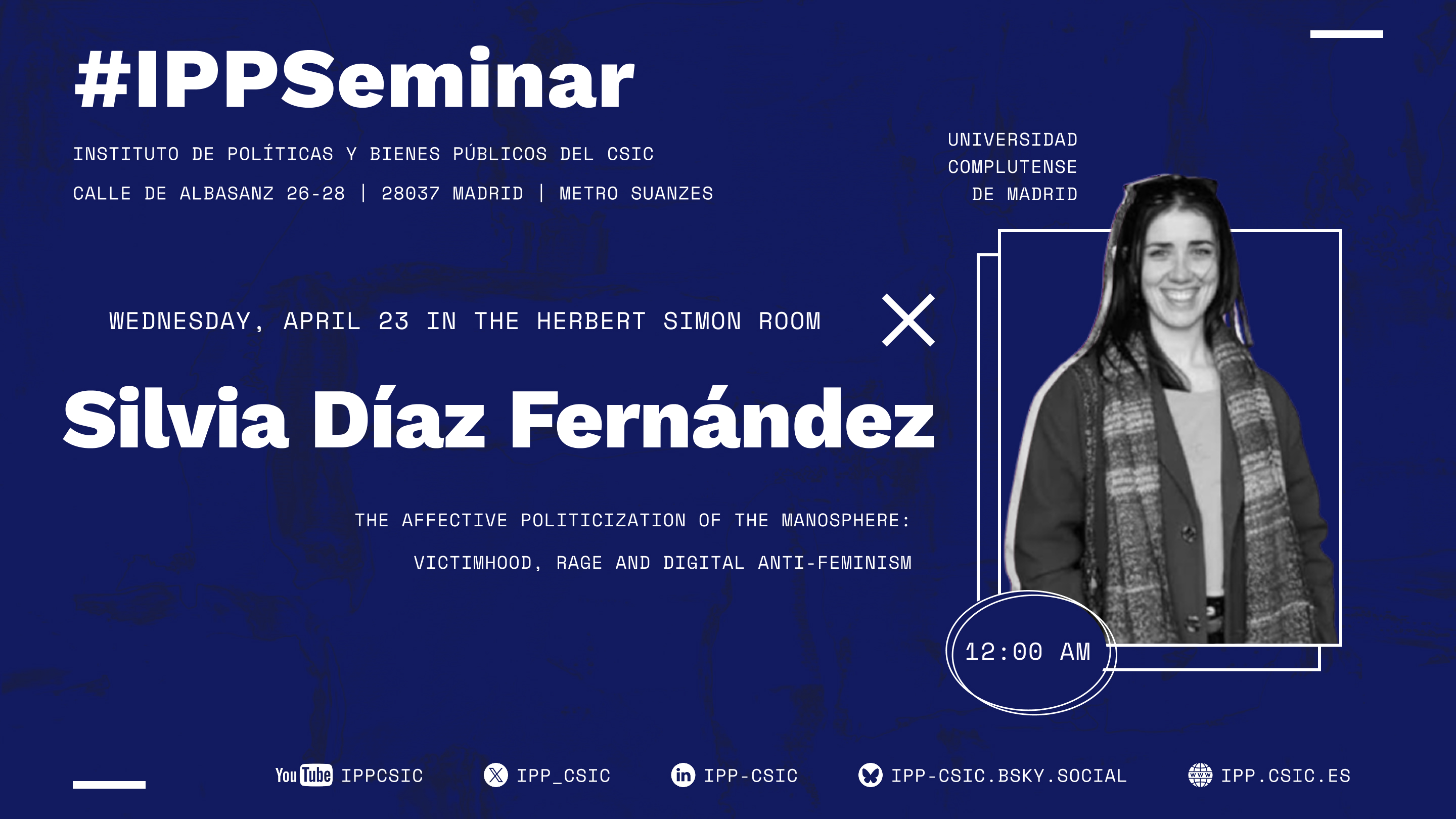 Cartel del seminario IPP con Silvia Díaz Fernández
