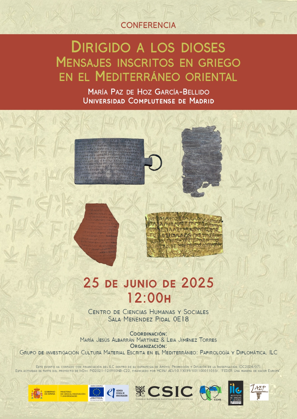 Dirigido a los dioses Mensajes inscritos en griego en el Mediterráneo oriental