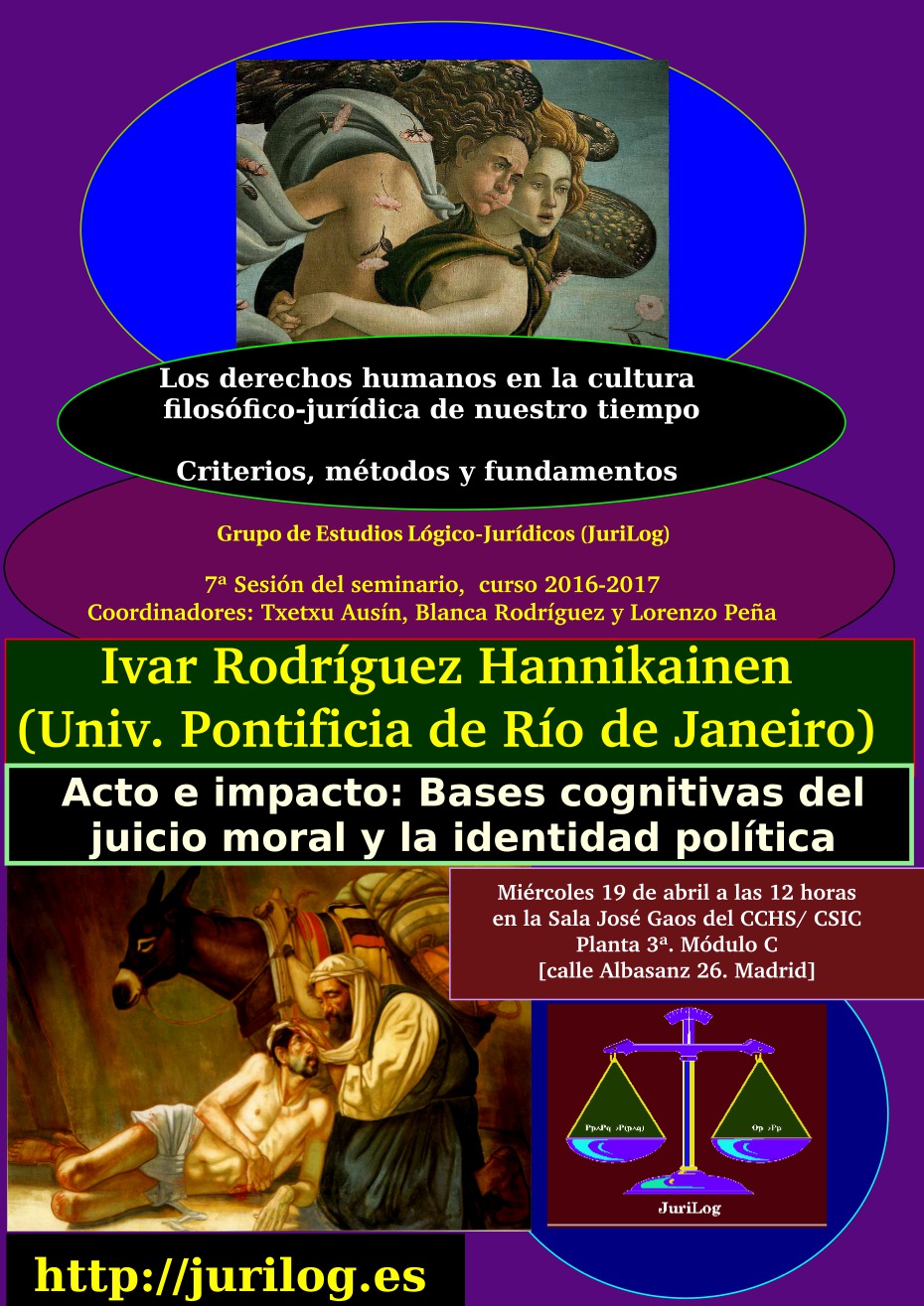 Seminario: "Criterios, métodos y fundamentos: Los derechos humanos en la cultura filosófico-jurídica de nuestro tiempo": «Acto e impacto: Bases cognitivas del juicio moral y la identidad política»
