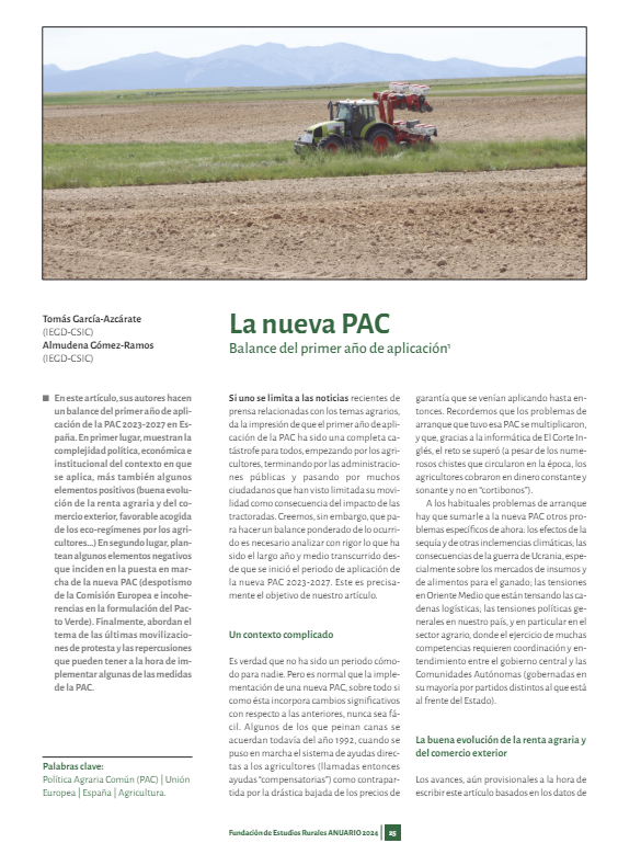 La nueva PAC, por Tomás García-Azcárate y Almudena Gómez-Ramos