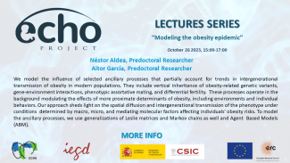 Ciclo de Seminarios ERC-Advanced ECHO: "Modeling the obesity epidemic" Ciclo de Seminarios ERC-Advanced ECHO: "Modeling the obesity epidemic"