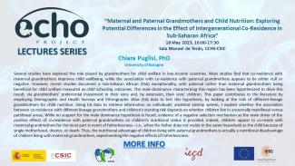 Seminario "Maternal and Paternal Grandmothers and Child Nutrition: Exploring Potential Differences in the Effect of Intergenerational Co-Residence in Sub-Saharan Africa" Seminario "Maternal and Paternal Grandmothers and Child Nutrition: Exploring Potential Differences in the Effect of Intergenerational Co-Residence in Sub-Saharan Africa"