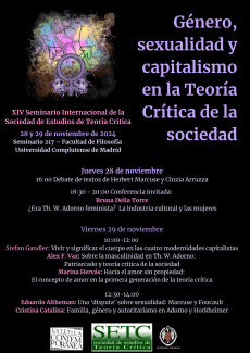 XIV Seminario Internacional de la Sociedad de Estudios de Teoría Crítica "Género, Sexualidad y Capitalismo en la Teoría Crítica de la sociedad"