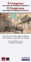 X Congreso Asociación de Demografía Histórica (ADEH): "Seminario de Historia Social de la Población"