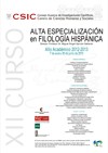 XII Curso de Alta Especialización en Filología Hispánica