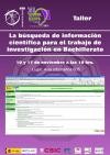 Taller: "La búsqueda de información científica para el trabajo de investigación en Bachillerato"