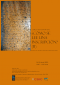 Cartel del curso Curso de Postgrado "¿Cómo se lee una inscripción? (II)"