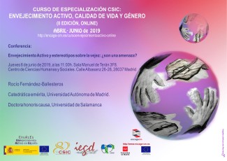 Conferencia “Envejecimiento Activo y estereotipos sobre la vejez: ¿son una amenaza?"