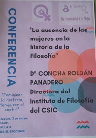 Conferencia:"La ausencia de las mujeres en la historia de la Filosofía"