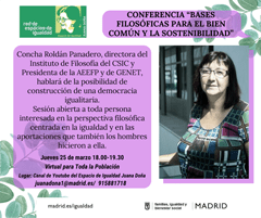 Conferencia "Bases filosóficas para el bien común y la sostenibilidad"