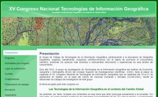 XV Congreso Nacional Tecnologías de Información Geográfica XV Congreso Nacional Tecnologías de Información Geográfica