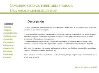 Congreso "Ciudad, territorio y paisaje: una mirada multidisciplinar" Congreso "Ciudad, territorio y paisaje: una mirada multidisciplinar"