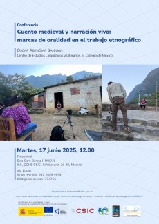 Conferencia: "Cuento medieval y narración viva: marcas de oralidad en el trabajo etnográfico" Conferencia: "Cuento medieval y narración viva: marcas de oralidad en el trabajo etnográfico"