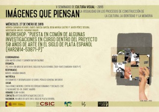 Cartel del seminario V Seminario de Cultura Visual 2016: «'Imágenes que piensan'. La visualidad en los procesos de construcción de la cultura, la identidad y la memoria»