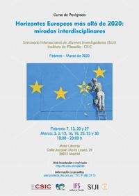 Cartel del curso Curso de posgrado - Seminario Internacional de Jóvenes Investigadores (SIJI): “Horizontes Europeos más allá de 2020: miradas interdisciplinares”