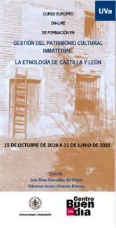 Cartel del curso Curso europeo online de Gestión del patrimonio cultural inmaterial: La etnología de Castilla y León (6ª ed.)