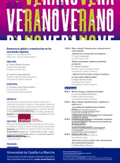 Cartel del curso Curso de verano UCLM: "Democracia global y comunicación en las sociedades digitales