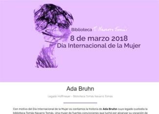 Día Internacional de la Mujer 2018. Ada Bruhn