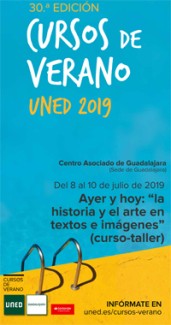 Cartel del curso Curso de verano UNED: Ayer y hoy: “la historia y el arte en textos e imágenes”