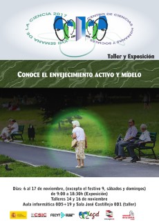 Cartel del evento XVII Semana de la Ciencia 2017: Exposición-taller "Conoce el envejecimiento activo y mídelo"