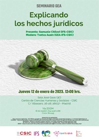 Seminario GEA (Grupo de Ética Aplicada): "Explicando los hechos jurídicos"