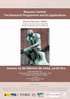 Seminario GEA (Grupo de Ética Aplicada): "Reasons Control: The Research Programme and its Applications" Seminario GEA (Grupo de Ética Aplicada): "Reasons Control: The Research Programme and its Applications"
