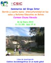 Cartel del seminario Seminarios del Grupo Inter: "Borrón y cuenta nueva: interculturalidad en las aulas y Reforma Educativa en Bolivia"