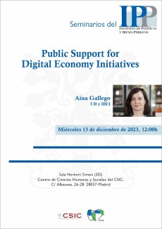 Seminarios del IPP: "Public Support for Digital Economy Initiatives" Seminarios del IPP: "Public Support for Digital Economy Initiatives"