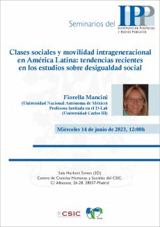 Seminarios del IPP: "Clases sociales y movilidad intrageneracional en América Latina: tendencias recientes en los estudios sobre desigualdad social"