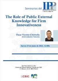 Seminarios del IPP: "The Role of Public External Knowledge for Firm Innovativeness"