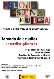 cartel de la jornada Jornada de estudios interdisciplinares: "Polonia, España, Europa. Temas y perspectivas de investigación"