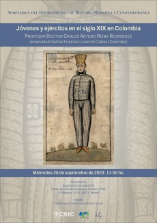 Seminario del Departamento de Historia Moderna y Contemporánea: "Jóvenes y ejércitos en el siglo XIX en Colombia"